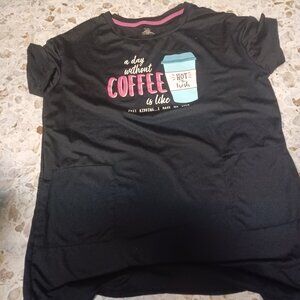 Secret Treasures Women's Sleeping Shirt S-M Black Coffee Theme